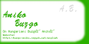 aniko buzgo business card